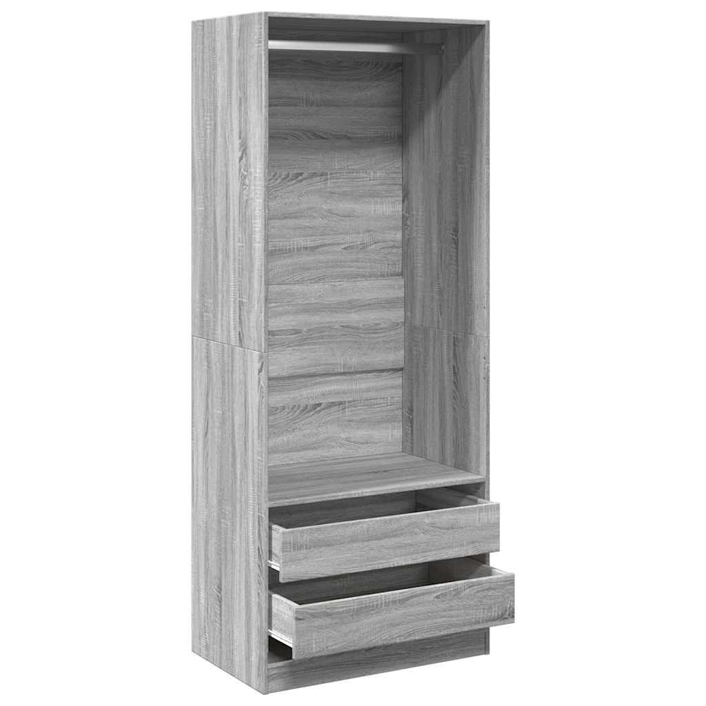 Armoire Gris Sonoma 80x50x200 cm en matériau à base de bois