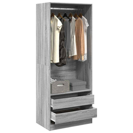Wardrobe Grey Sonoma 80x50x200 cm wood-based material