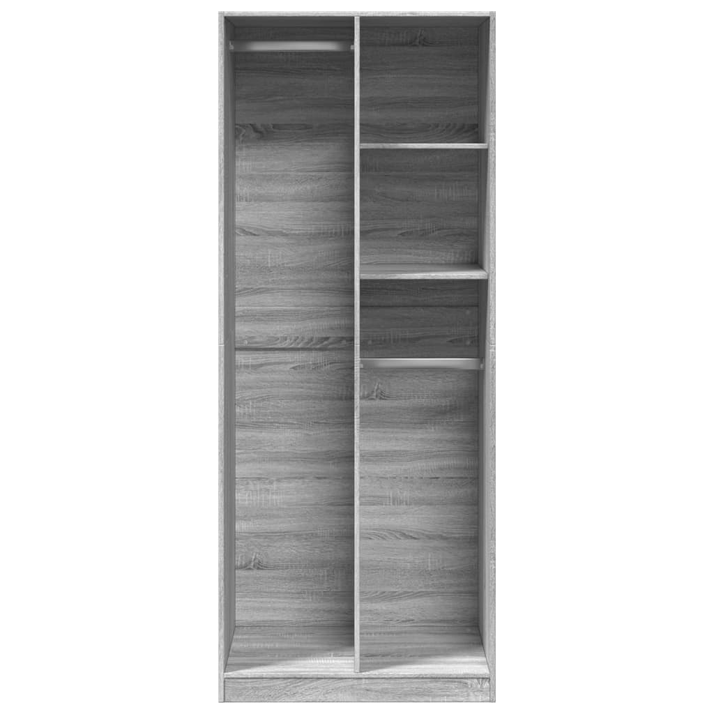 Armoire Gris Sonoma 80x50x200 cm en matériau à base de bois