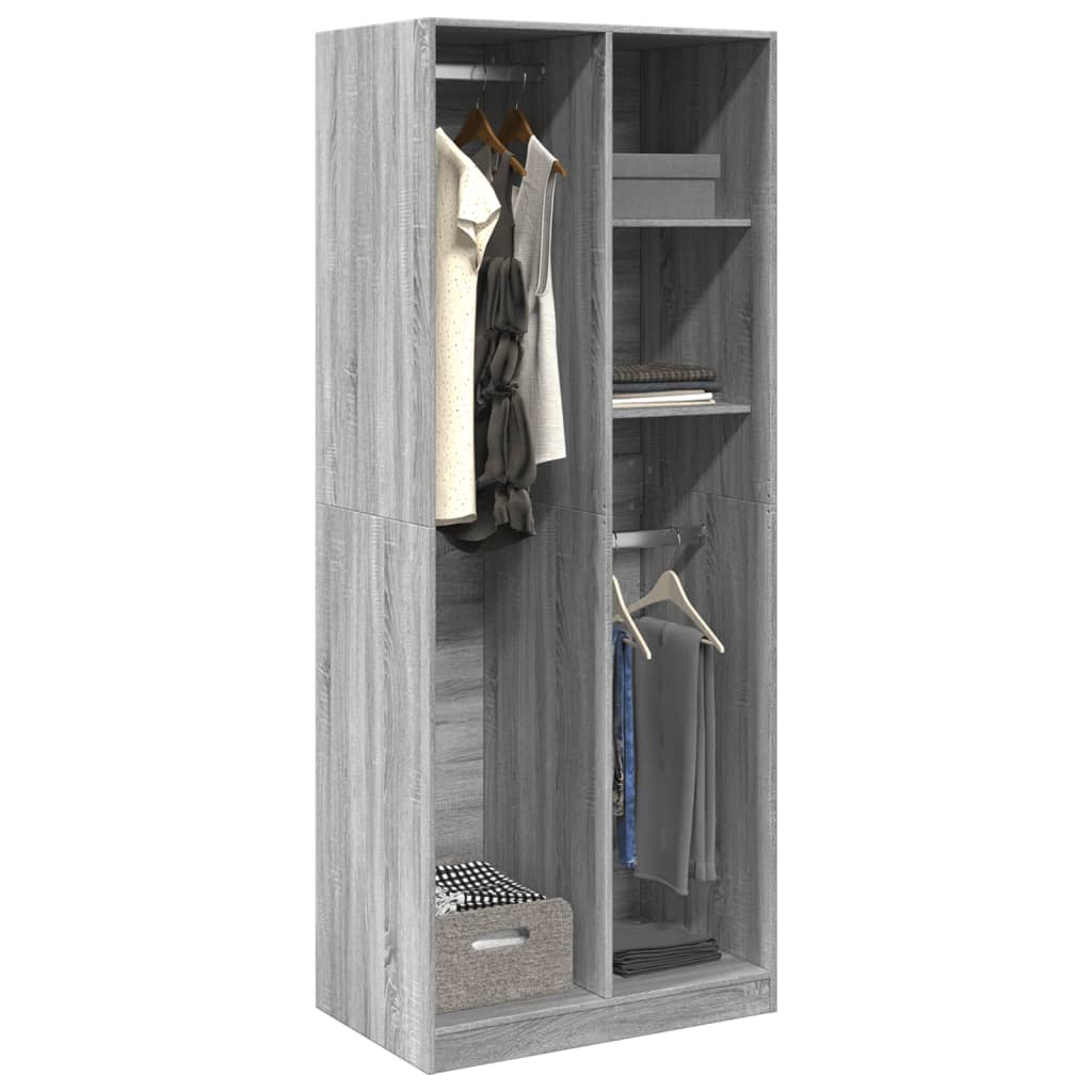 Armoire Gris Sonoma 80x50x200 cm en matériau à base de bois