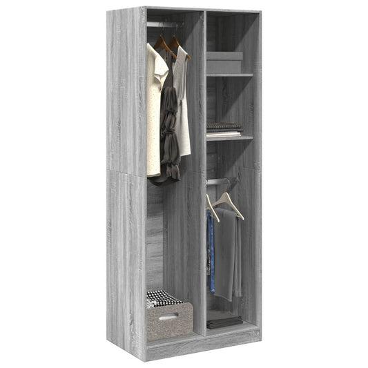 Wardrobe Grey Sonoma 80x50x200 cm wood-based material