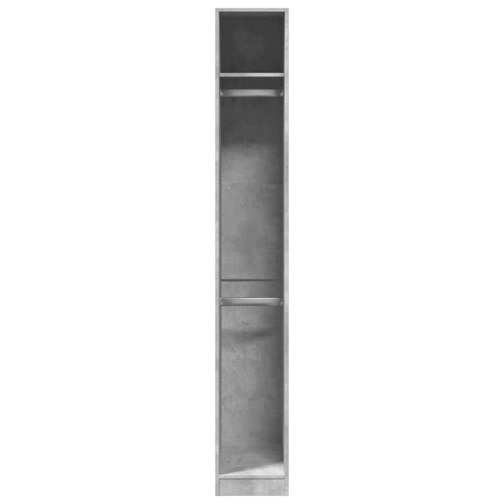 Kleiderschrank Betongrau 30x50x200 cm Holzwerkstoff