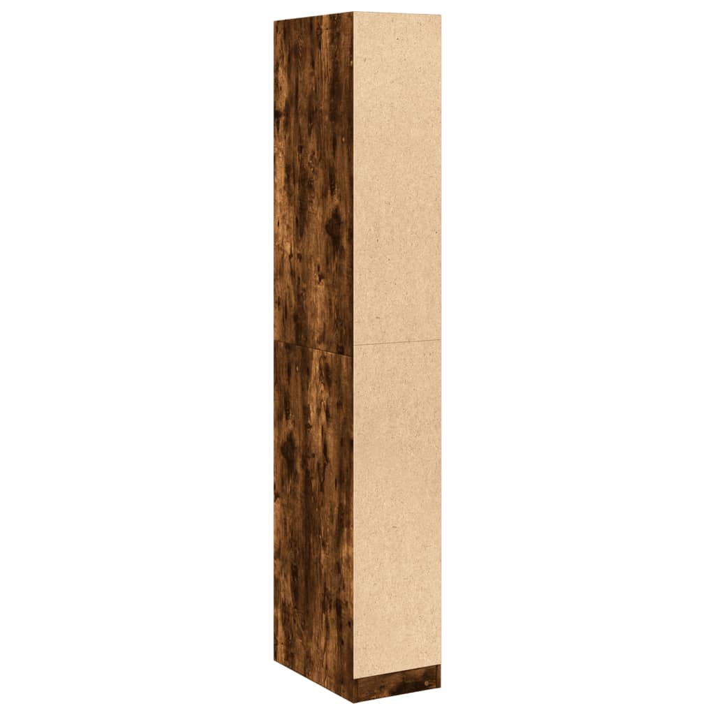 Armoire en chêne fumé 30x50x200 cm matériau bois