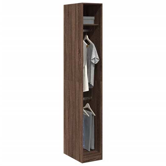 Wardrobe brown oak look 30x50x200 cm wood material