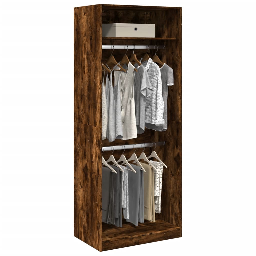Wardrobe smoked oak 80x50x200 cm wood material