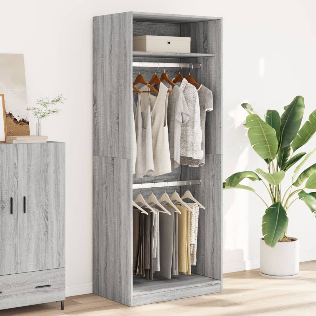 Armoire Gris Sonoma 80x50x200 cm en matériau à base de bois