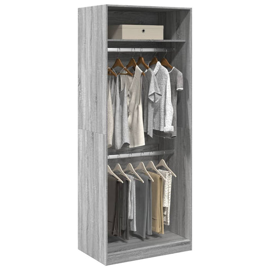 Wardrobe Grey Sonoma 80x50x200 cm wood-based material