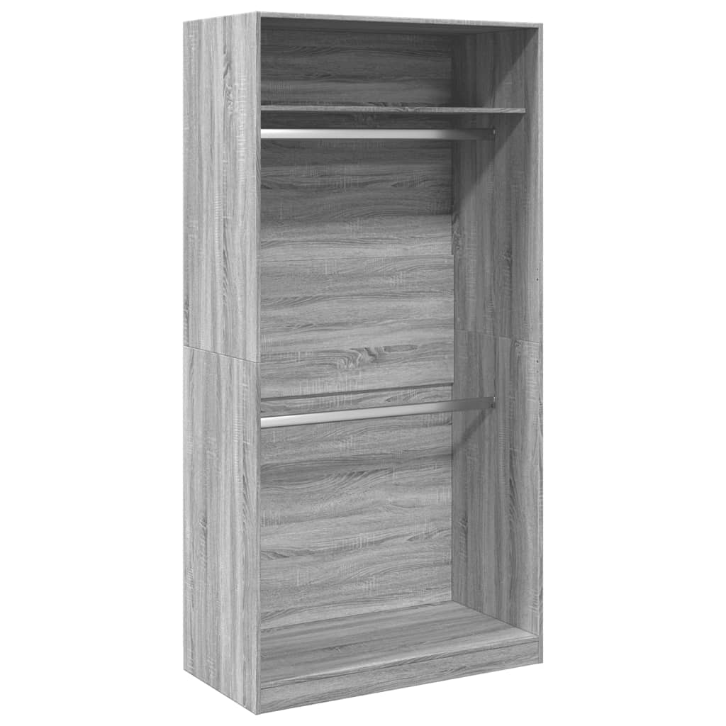 Wardrobe Grey Sonoma 100x50x200 cm Wood Material