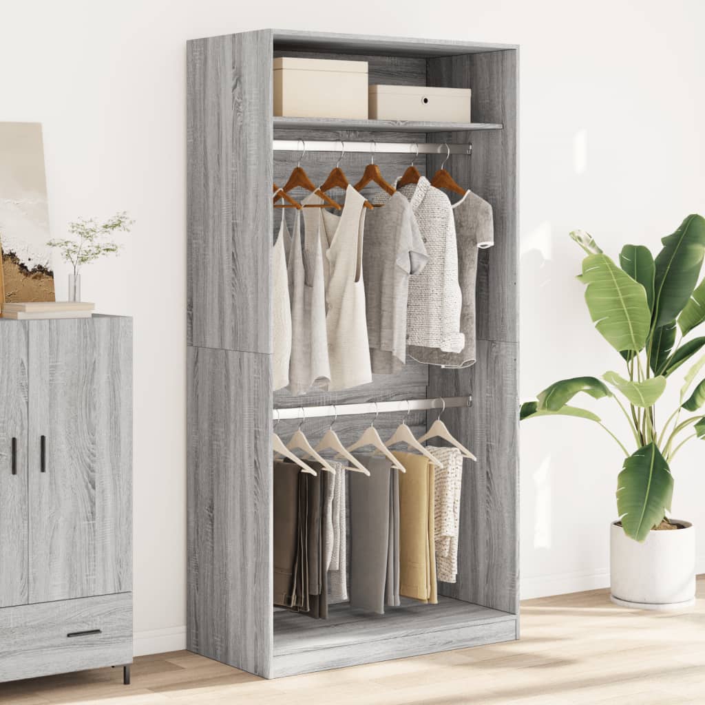 Wardrobe Grey Sonoma 100x50x200 cm Wood Material