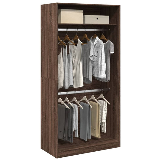 Wardrobe Brown Oak Look 100x50x200 cm Wood Material