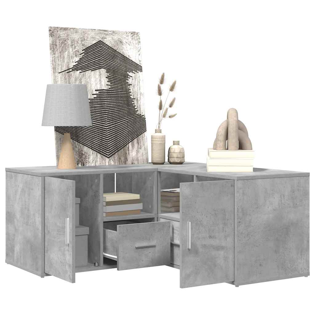 Eckregal Betongrau 160x40x45 cm Holzwerkstoff