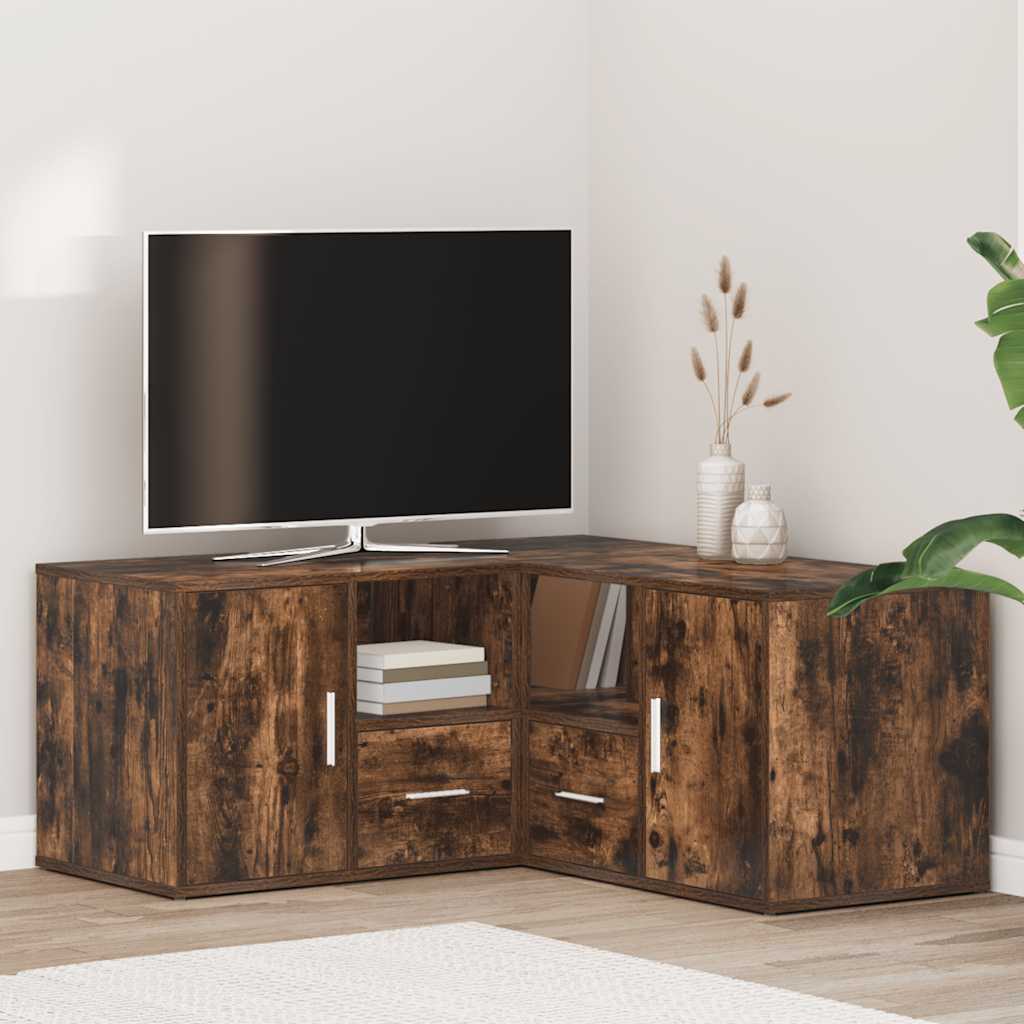 Eckregal Räuchereiche 160x40x45 cm Holzwerkstoff