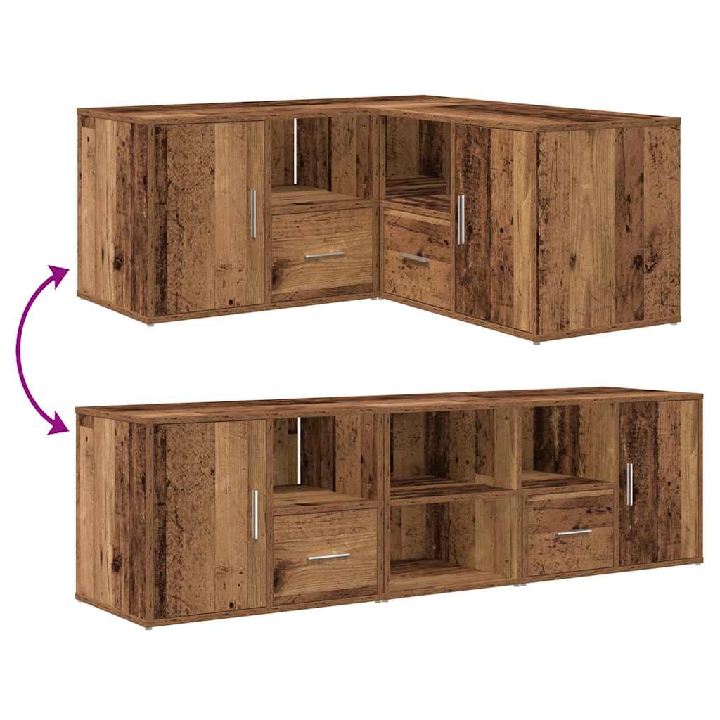 Eckregal Altholz-Optik 160x40x45 cm Holzwerkstoff
