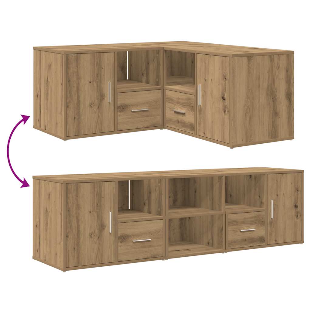 Eckregal Artisan-Eichen-Optik 160x40x45 cm Holzwerkstoff