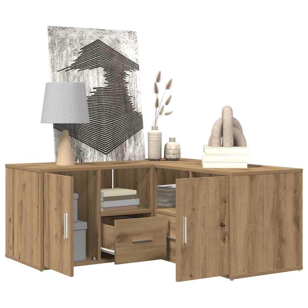 Eckregal Artisan-Eichen-Optik 160x40x45 cm Holzwerkstoff