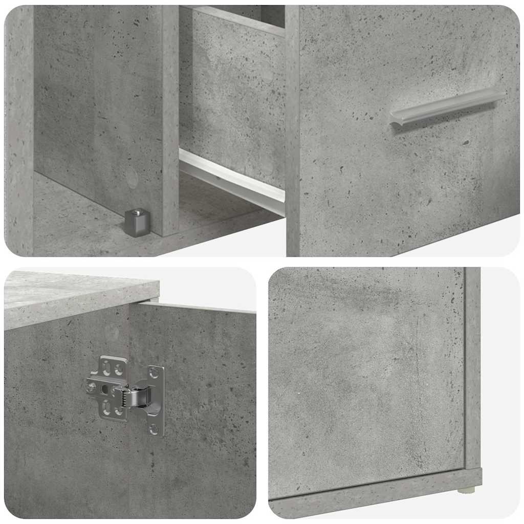Eckregal Betongrau 200x40x45 cm Holzwerkstoff