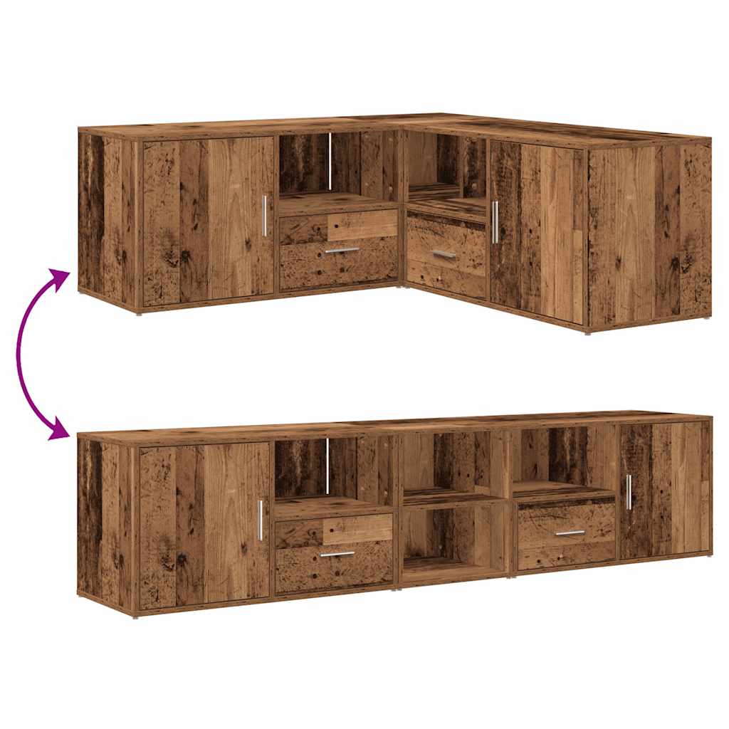 Eckregal Altholz-Optik 200x40x45 cm Holzwerkstoff