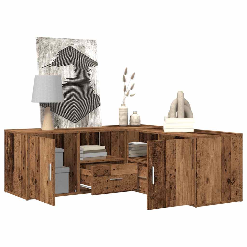 Eckregal Altholz-Optik 200x40x45 cm Holzwerkstoff