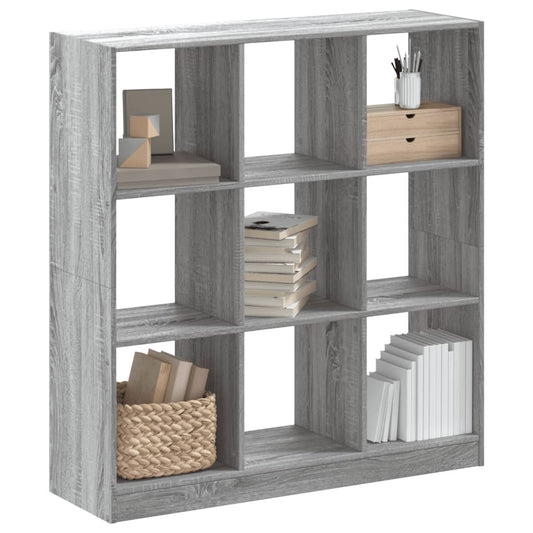 Bookshelf Grey Sonoma 102x32x108 cm wood material