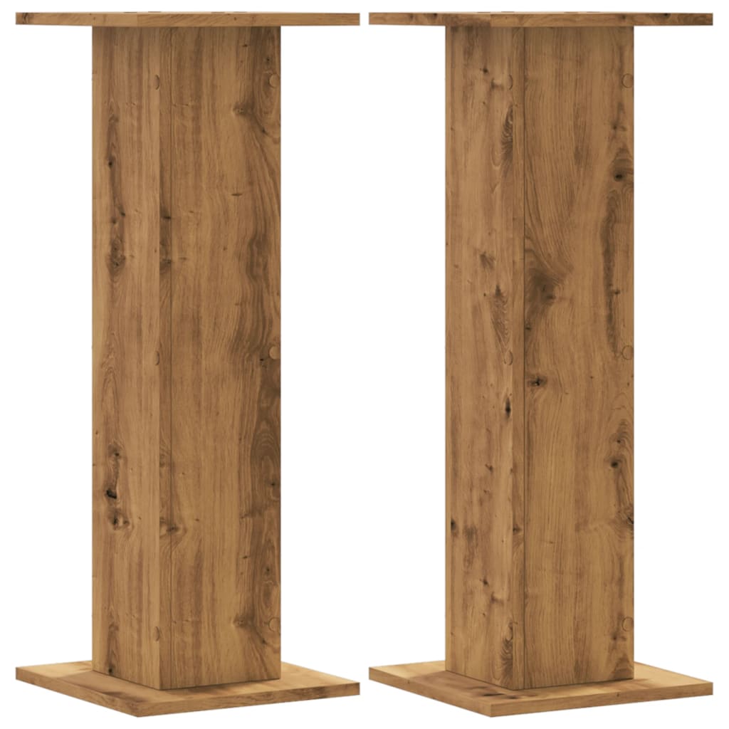 Pflanzenständer 2 Stk. Artisan-Eiche 30x30x80 cm Holzwerkstoff