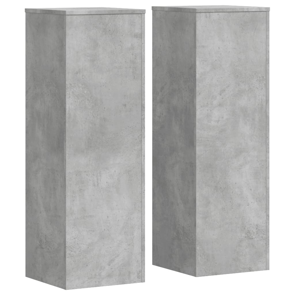 Pflanzenständer 2 Stk. Betongrau 33x33x100 cm Holzwerkstoff