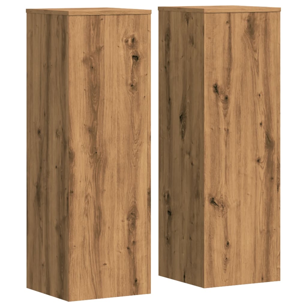 Pflanzenständer 2 Stk. Artisan-Eiche 33x33x100 cm Holzwerkstoff