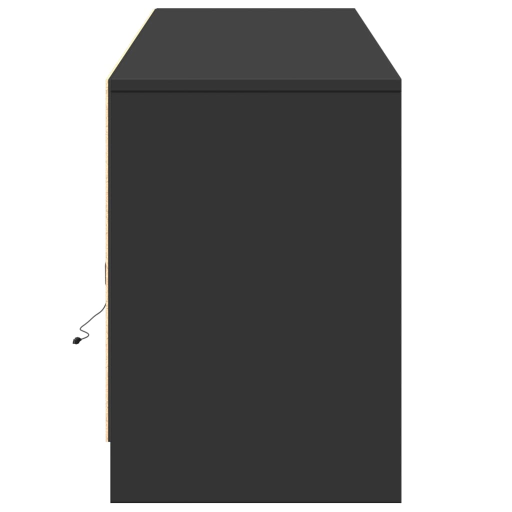 Meuble TV avec éclairage LED noir 180x34x50 cm