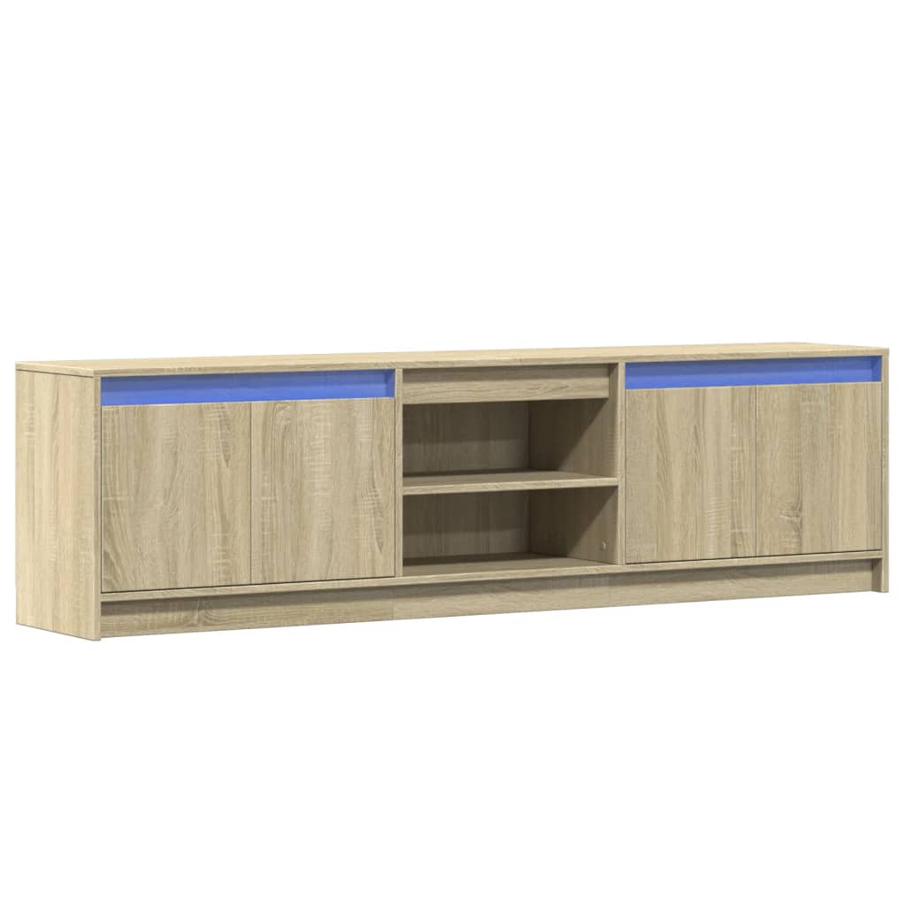 Meuble TV avec éclairage LED en chêne Sonoma 180x34x50 cm