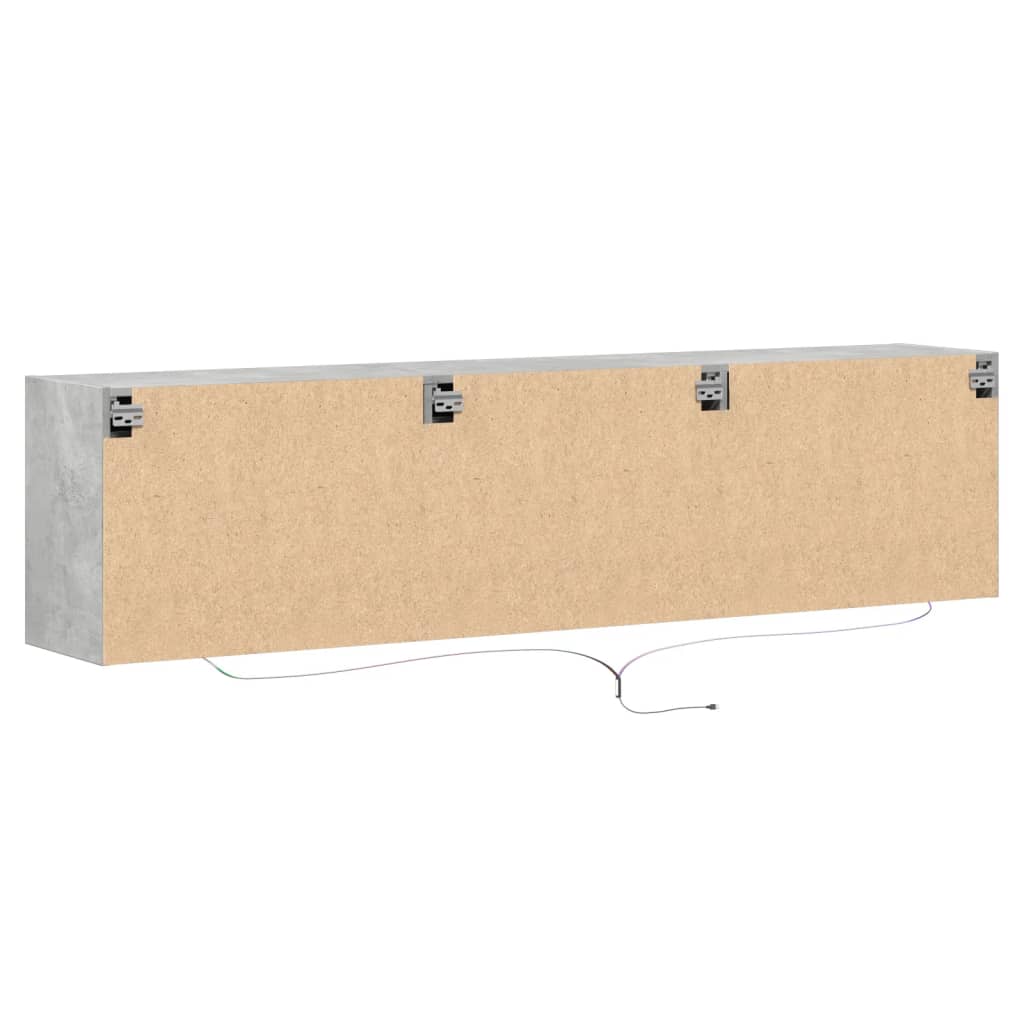 TV-Wandschrank mit LED Betongrau 180x31x45 cm