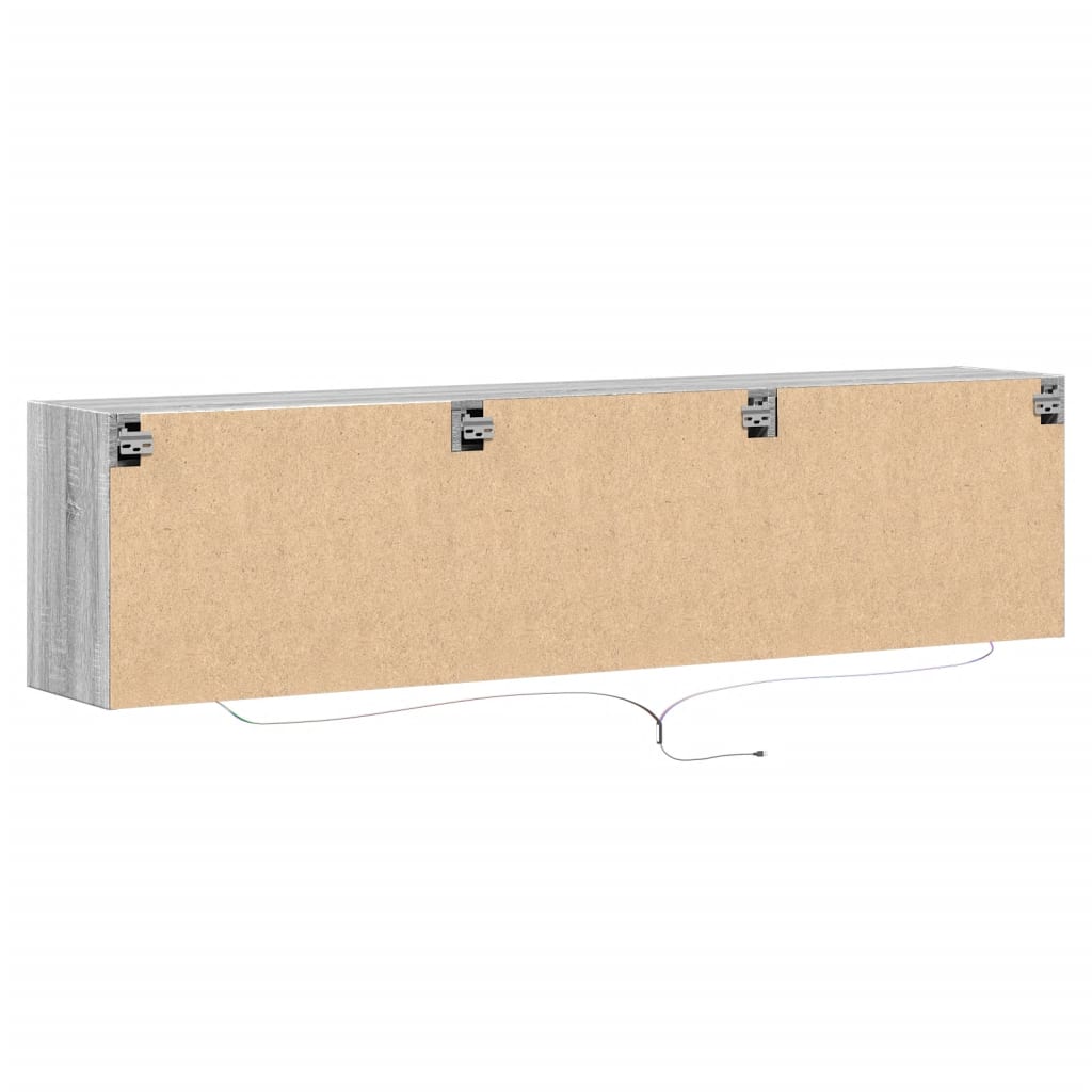 TV-Wandschrank mit LED Grau Sonoma 180x31x45 cm