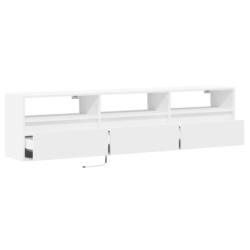 TV-Wandschrank mit LED Weiß 180x31x45 cm