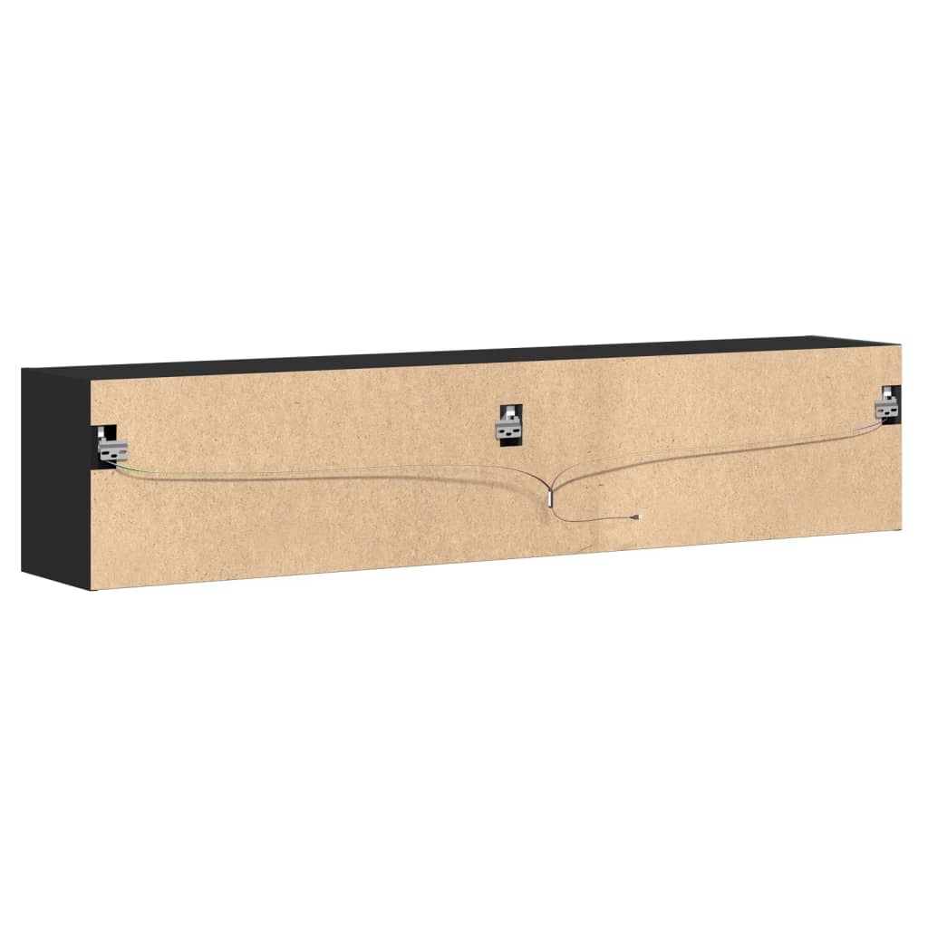 TV-Wandschrank mit LED Schwarz 180x31x38 cm