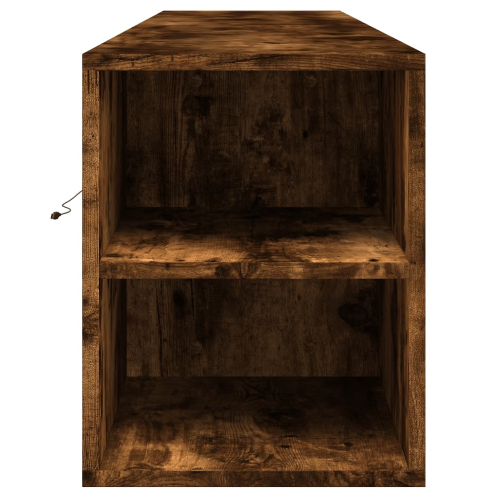 TV-Wandschrank mit LED-Beleuchtung Räuchereiche 180x31x39,5 cm