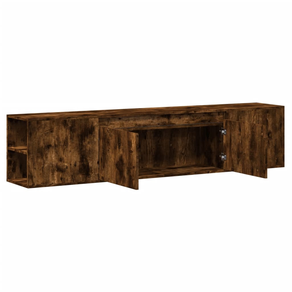 TV-Wandschrank mit LED-Beleuchtung Räuchereiche 180x31x39,5 cm