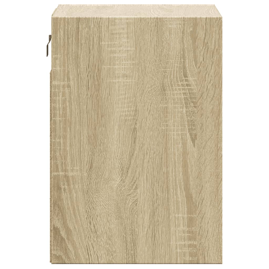 Wall-mounted bedside tables with LED lights 2 pcs. Sonoma oak