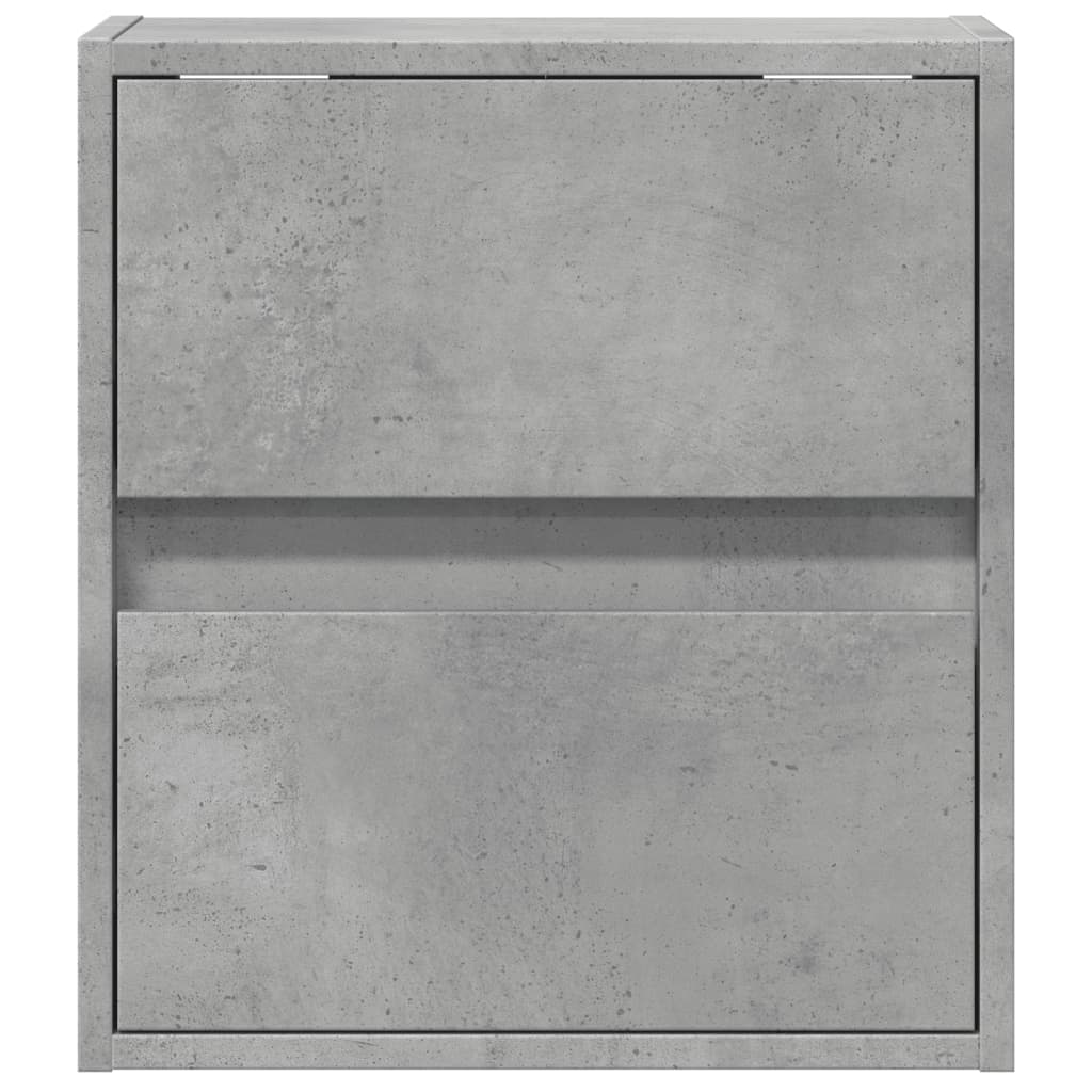 Wall-mounted bedside tables with LED lights 2 pcs. Concrete grey