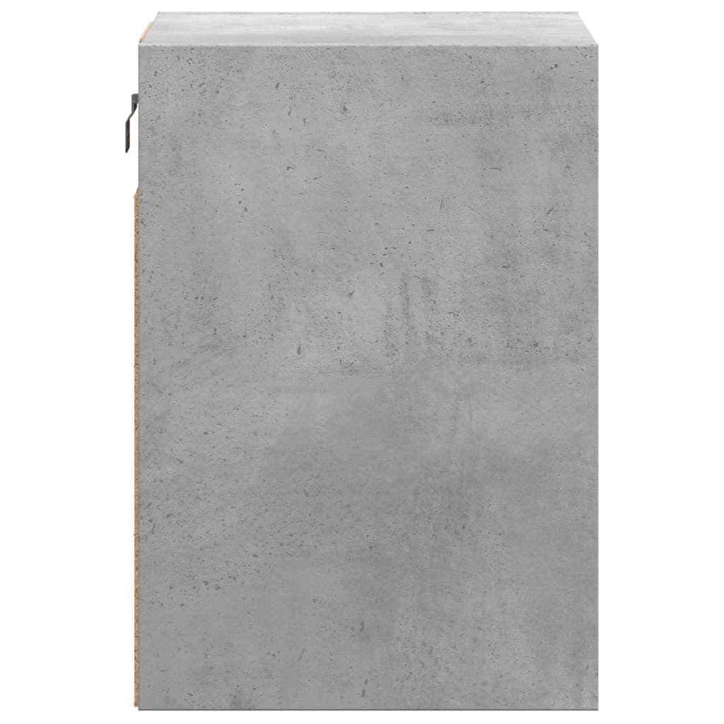 Wall-mounted bedside tables with LED lights 2 pcs. Concrete grey