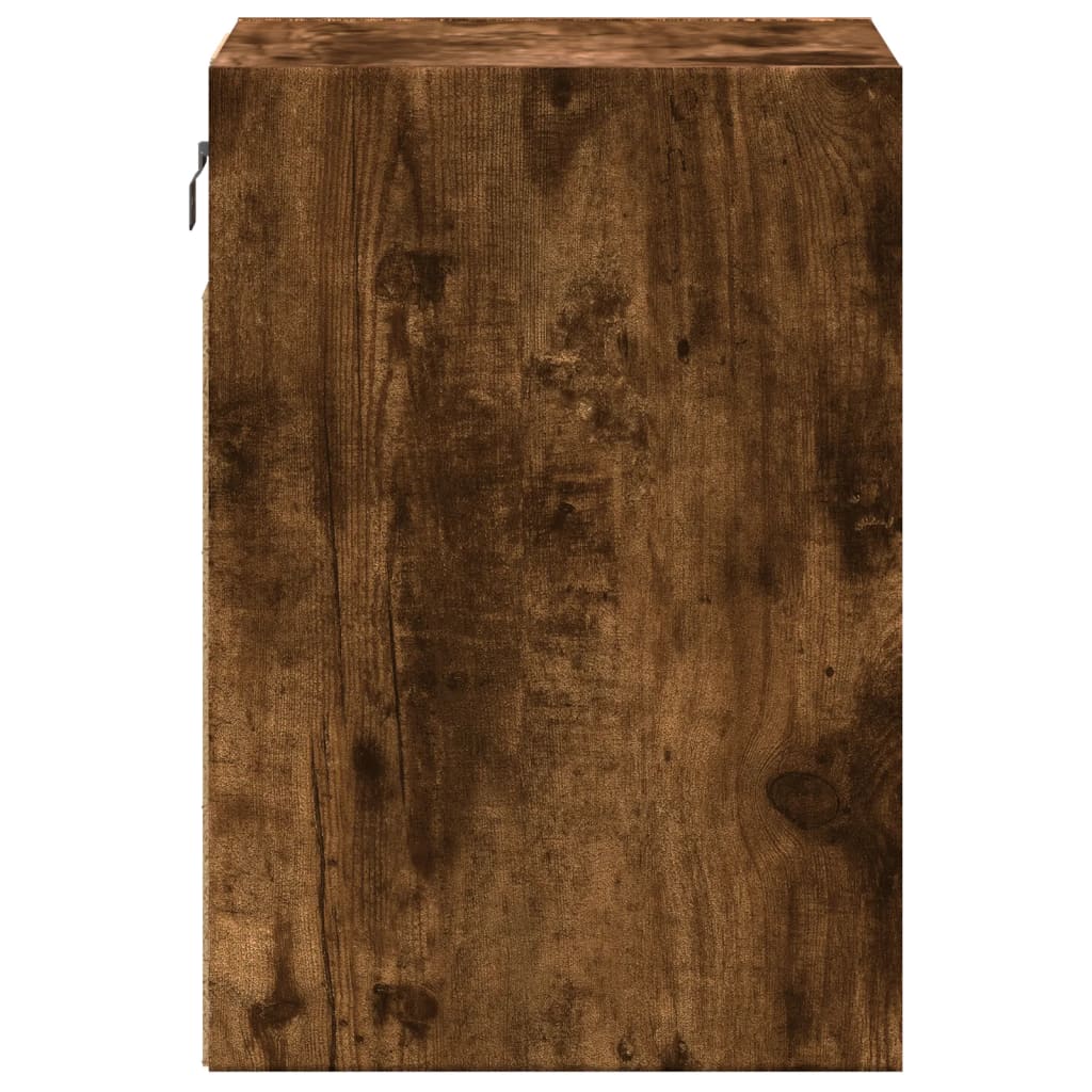 Wall-mounted bedside tables with LED lights 2 pcs. Smoked oak
