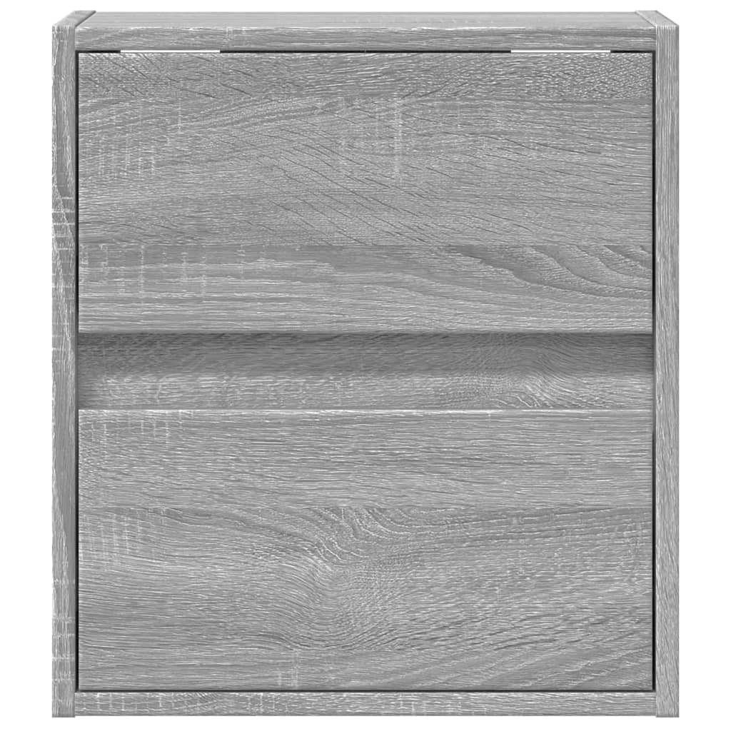 Wall-mounted bedside tables with LED lights 2 pcs. Gray Sonoma