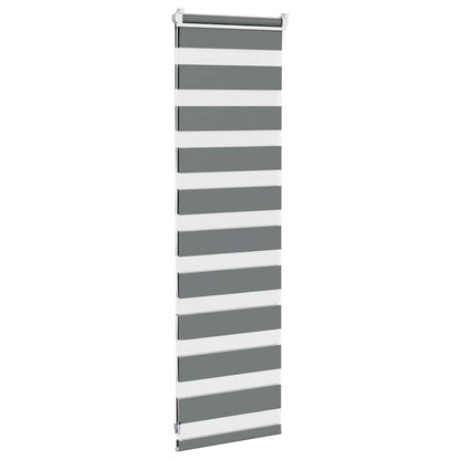 Doppelrollo Dunkelgrau 40x100 cm Stoffbreite 35,9 cm Polyester