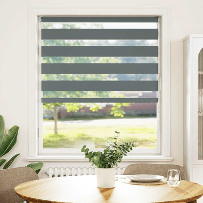Doppelrollo Dunkelgrau 110x100 cm Stoffbreite 105,9 cm Polyester