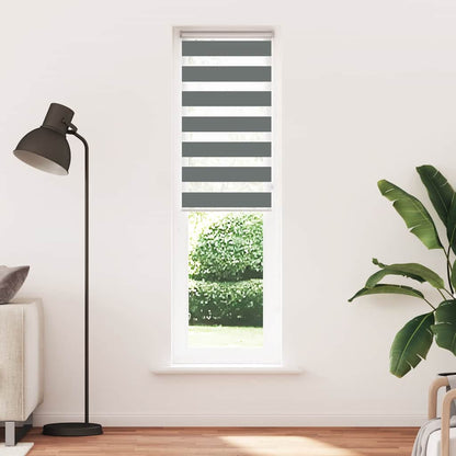Doppelrollo Dunkelgrau 60x200 cm Stoffbreite 55,9 cm Polyester