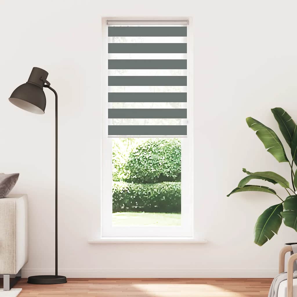 Doppelrollo Dunkelgrau 75x200 cm Stoffbreite 70,9 cm Polyester