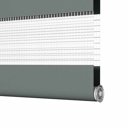 Doppelrollo Dunkelgrau 85x200 cm Stoffbreite 80,9 cm Polyester