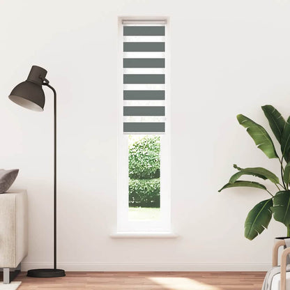 Doppelrollo Dunkelgrau 45x230 cm Stoffbreite 40,9 cm Polyester