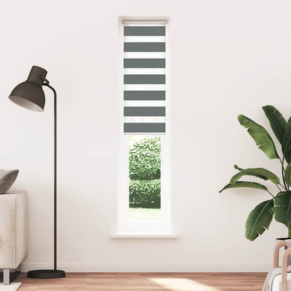 Doppelrollo Dunkelgrau 50x230 cm Stoffbreite 45,9 cm Polyester