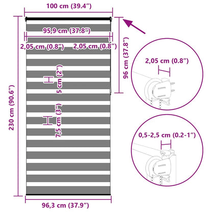 Doppelrollo Dunkelgrau 100x230 cm Stoffbreite 95,9 cm Polyester