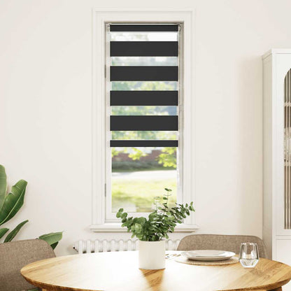 Doppelrollo Schwarz 45x100 cm Stoffbreite 40,9 cm Polyester