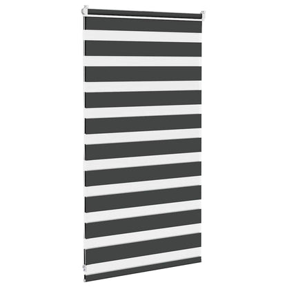 Doppelrollo Schwarz 80x100 cm Stoffbreite 75,9 cm Polyester