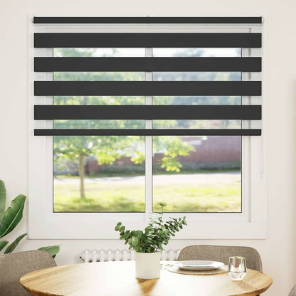 Doppelrollo Schwarz 140x100 cm Stoffbreite 135,9 cm Polyester